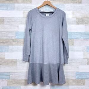 Cabi Flashdance Sweater Dress Gray French Terry Drop Waist 3459 Womens Small